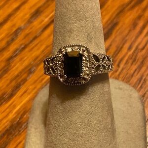Elegant Sterling Onyx Ring